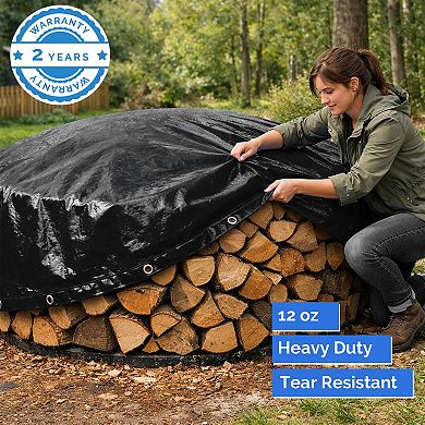 Covers&All Round Tarp, Heavy Duty Tear & UV-Resistant Multipurpose Tarp for Pool, Garden