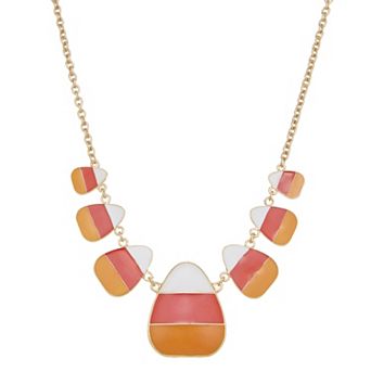 Gold Tone Candy Corn Frontal Necklace