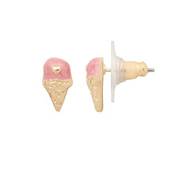 LC Lauren Conrad Gold Tone Ice Cream Cone Stud Earrings