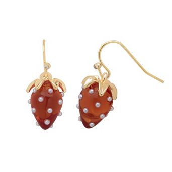 LC Lauren Conrad Gold-Tone Strawberry Drop Earrings