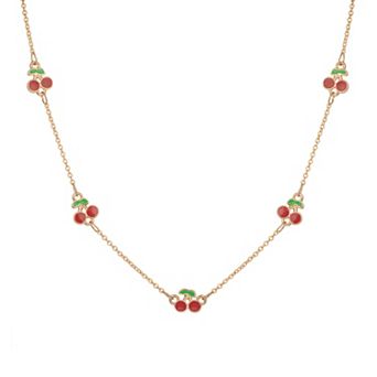 LC Lauren Conrad Short Cherry Station Necklace