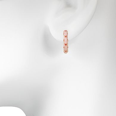 LC Lauren Conrad Mini Heart Enamel Hoop Earrings