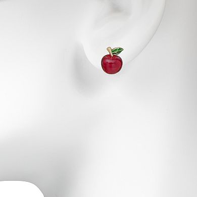 LC Lauren Conrad Gold-Tone Apple Stud Earrings