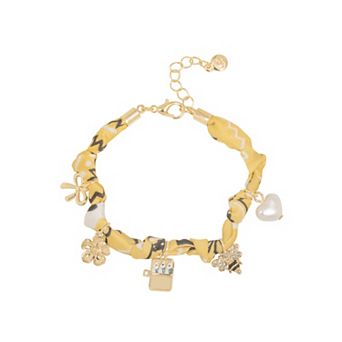 LC Lauren Conrad Gold Tone Bandana Charm Bracelet