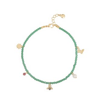LC Lauren Conrad Gold Tone Sun & Critter Beaded Anklet