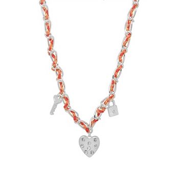 LC Lauren Conrad Silver Tone Whimsy Love Short Necklace