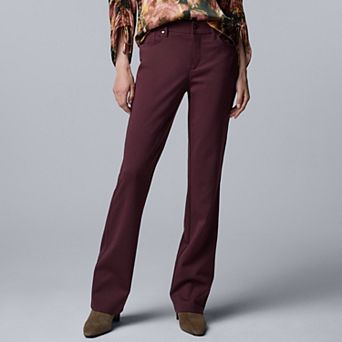 Women's Simply Vera Vera Wang Mid Rise 5-Pocket Ponte Bootcut Pants
