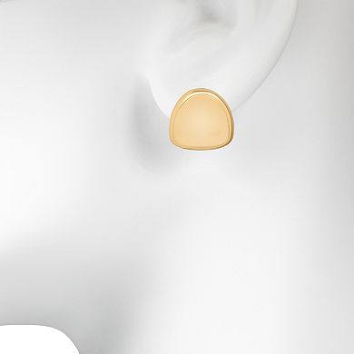 LC Lauren Conrad Gold Tone Sleek Domed Button Earrings