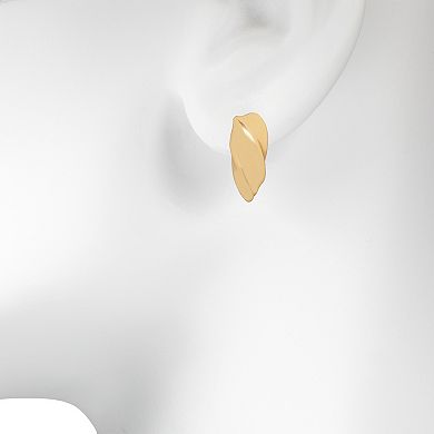 LC Lauren Conrad Gold Tone Bold Swirl Hoop Earrings