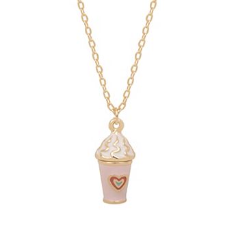 LC Lauren Conrad Gold Tone Swirl Foam Cup Short Pendant Necklace