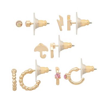 LC Lauren Conrad Gold Tone 5 pc Earring Set