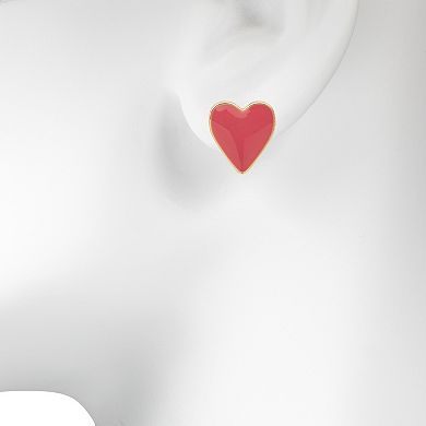 LC Lauren Conrad Gold Tone Bold Heart Stud Earrings