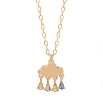LC Lauren Conrad Gold Tone Fluffy Cloud Pendant Necklace