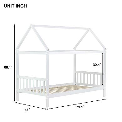 Whisen Twin House Bed with Headboard and Footboard