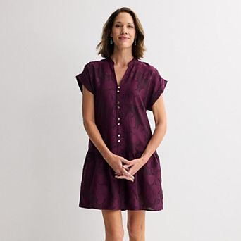 Petite 5th + Madison Edit Cap Sleeve Dropped Waist Dress