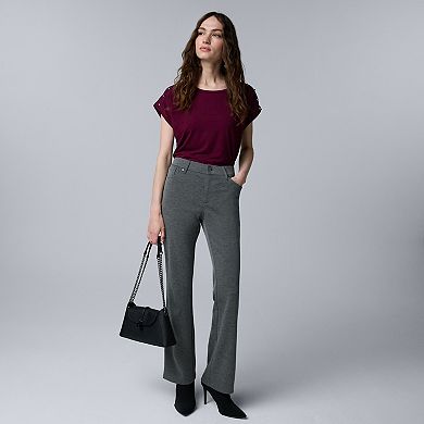Petite Simply Vera Vera Wang Mid Rise 5-Pocket Ponte Boot Pants