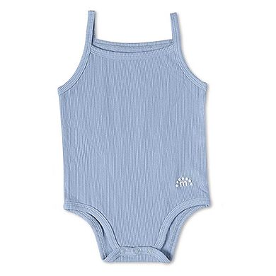 3 Pack Baby Mini-Ribbed Stretch Modal Solid-Color Bodysuits