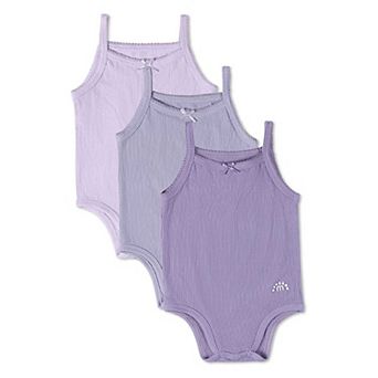 3 Pack Baby Mini-Ribbed Stretch Modal Solid-Color Bodysuits