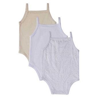 3 Pack Baby "Playful Bunny" Cotton / Modal Tag-Free Bodysuits