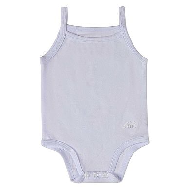 3 Pack Baby Cotton / Modal Bodysuits - Petite Leaves, Stripes, Solid