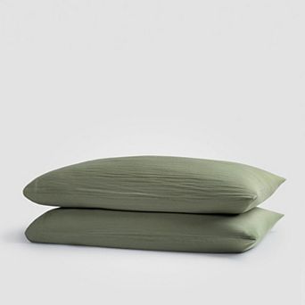 Zen Crinkled Comfort Pillowcase Set Set of 2 (Matcha)