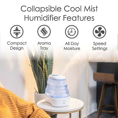 1 Gal. Cool Mist Collapsible Humidifier, Blue/White, Top Fill, for Medium Rooms Up to 500 sq. ft.