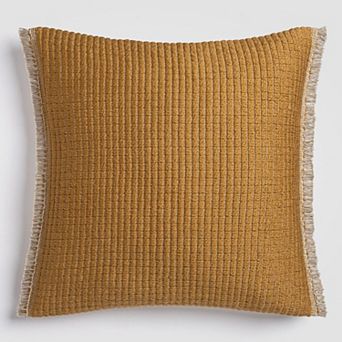 Sunrise Two-Tone Yellow & White Accent Pillow