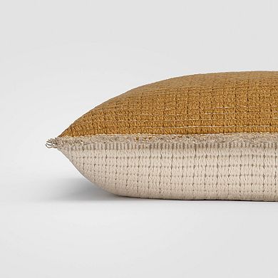 Sunrise Two-Tone Yellow & White Accent Pillow