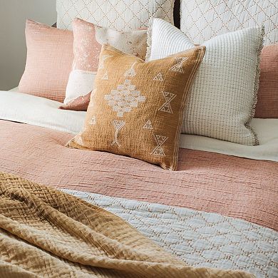 Sunrise Two-Tone Yellow & White Accent Pillow