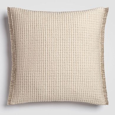 Sunrise Two-Tone Yellow & White Accent Pillow
