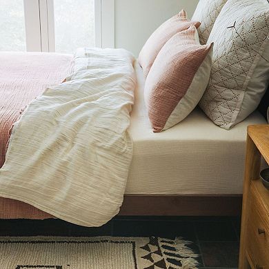 Dune Crinkled Comfort Flat Sheet (Sandstone)