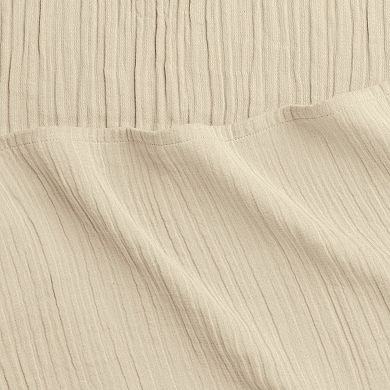 Dune Crinkled Comfort Flat Sheet (Sandstone)