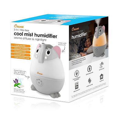 Adorable Humidifier, Mini Elephant, Cool Mist Humidifier with Vapor Tray, 0.5 Gal.