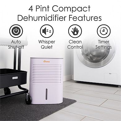 4 Pint Compact Dehumidifier for Small to Medium Rooms