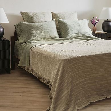Sage Fringe Bedspread