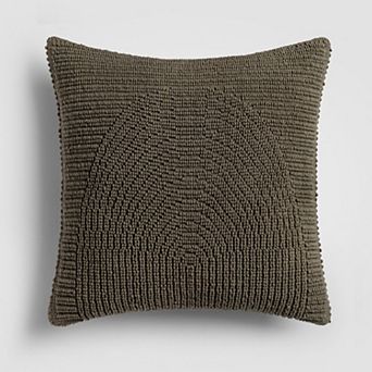 Tranquil Moss Green Textured Throw Pillow