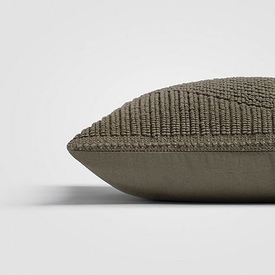 Tranquil Moss Green Textured Throw Pillow