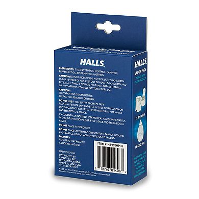HALLS® Mentho-Cherry Scented Vapor Pads, 12-Count Pack, Long-Lasting Soothing Vapor