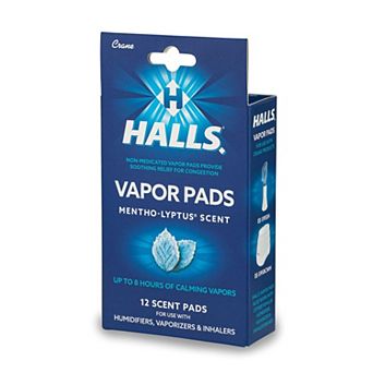 HALLS® Mentho-Cherry Scented Vapor Pads, 12-Count Pack, Long-Lasting Soothing Vapor