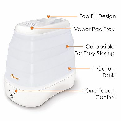 1 Gal. Warm Mist Collapsible Humidifier, White, Top Fill, for Medium Rooms Up to 500 sq. ft.