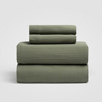 Zen Crinkled Comfort 4 pc Sheet Set (Matcha)