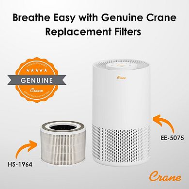 Crane EE-5075 Air Purifier Replacement HEPA Filter