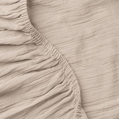 Calm Crinkled Comfort Fitted Sheet (Morning Fog)