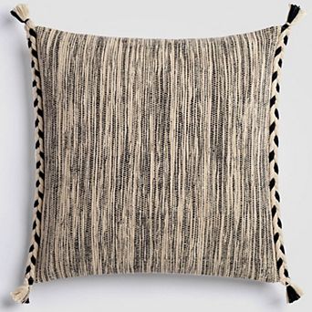 Black & White Braided Throw Pillow