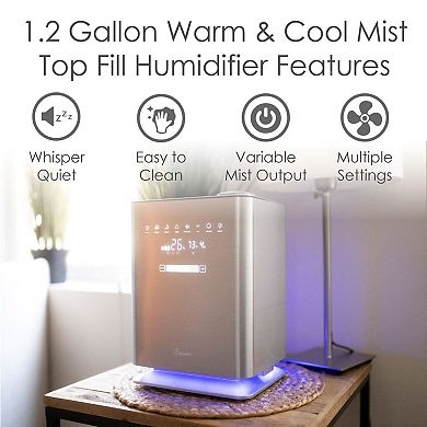 2 Gal. Ultrasonic Cool Mist Tower Humidifier with Germicidal UV-A Light