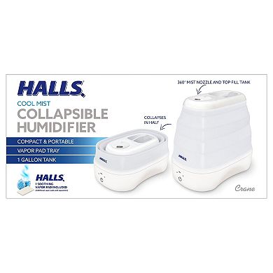 HALLS® Collapsible Cool Mist Humidifier, 3.5L/1 Gallon, White
