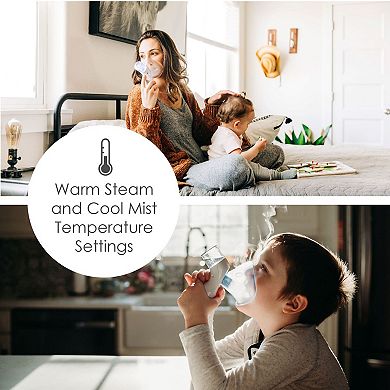 Cordless Steam Inhaler Warm Steam & Cool Mist Functions, with Vapor Pad Tray