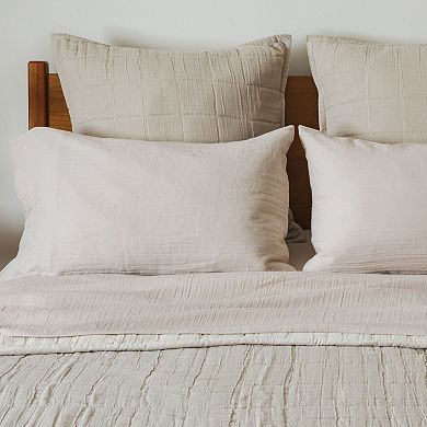 Gray Quilted Euro Sham Set