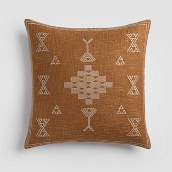 Geometric Sun Gold & Ivory Throw Pillow