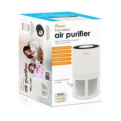 Crane Air Purifier with True HEPA Filter Powerful Air Filtration for Allergies Dust Smoke & Pet